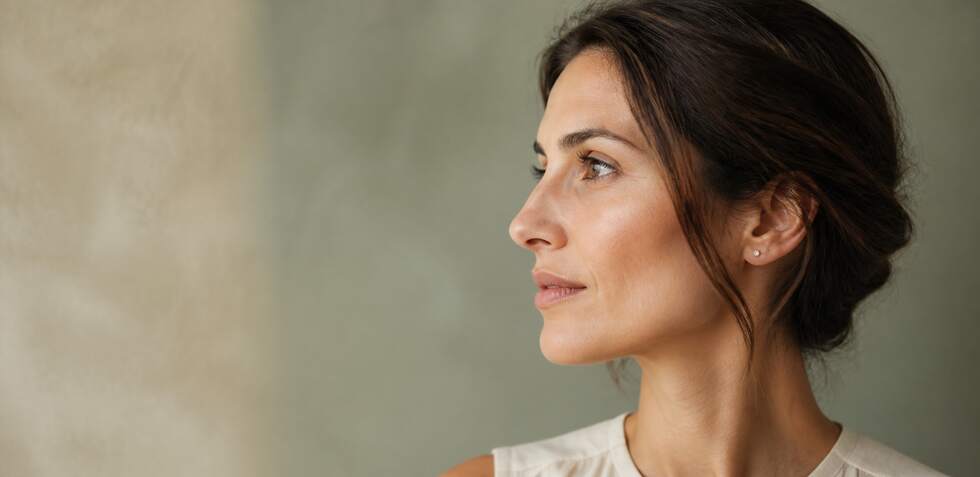 Facial profile detail for Rhinoplasty information
